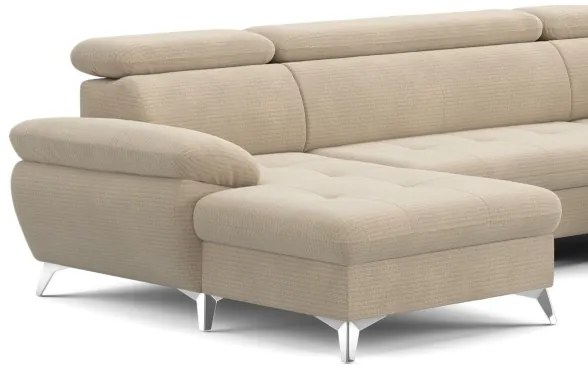 CATANIA jobb oldali U-alakú sarokkanapé tárolóval, bézs