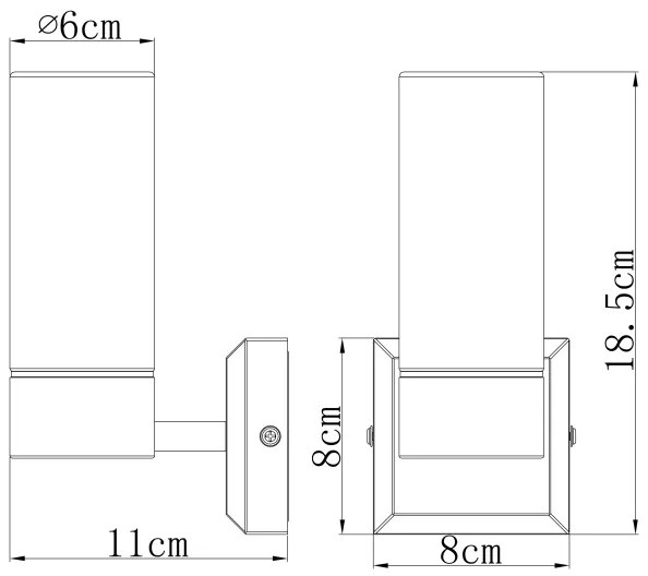 Globo 7815 - SPACE 1xE14/40W für Bad, Wandlampe, IP44, 230V