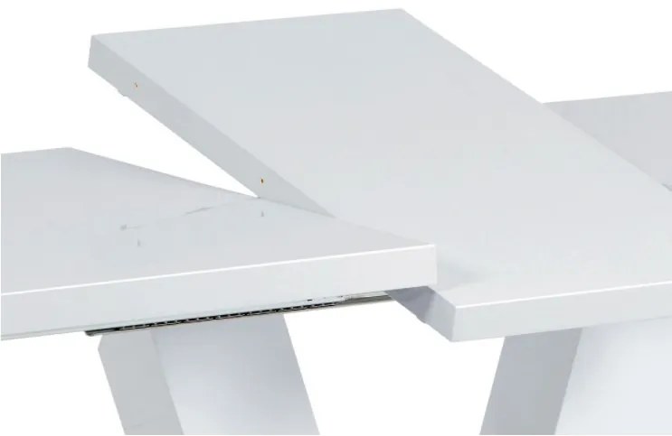 Masă modernă 120+40x80 cm. Culoare alb Ht-510