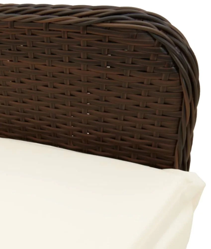 11 részes barna polyrattan kerti bisztrógarnitúra párnákkal