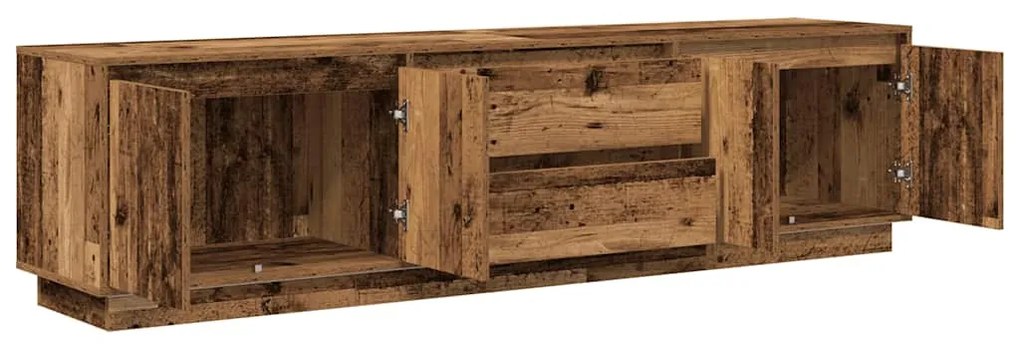 antik fa színű TV-szekrény LED-lámpákkal 193,5x41x50 cm