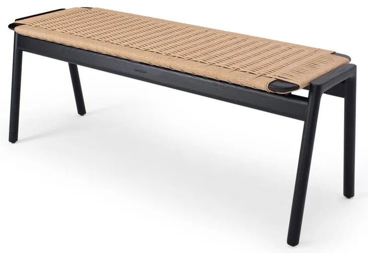 Fekete-natúr színű pad Klupa – Gazzda