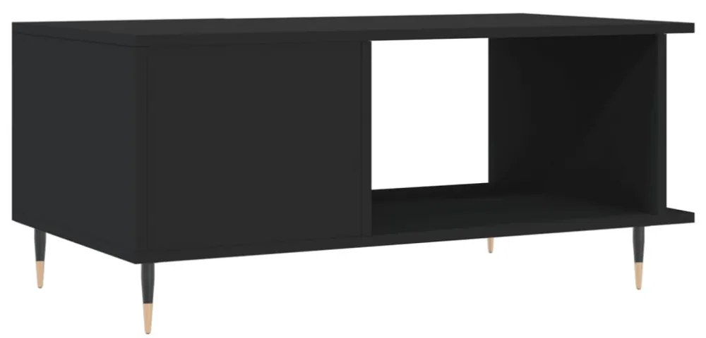 fekete szerelt fa dohányzóasztal 90 x 50 x 40 cm