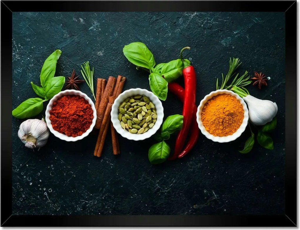 Poszterek keretben 40x30 Egészséges konyha Fűszerek