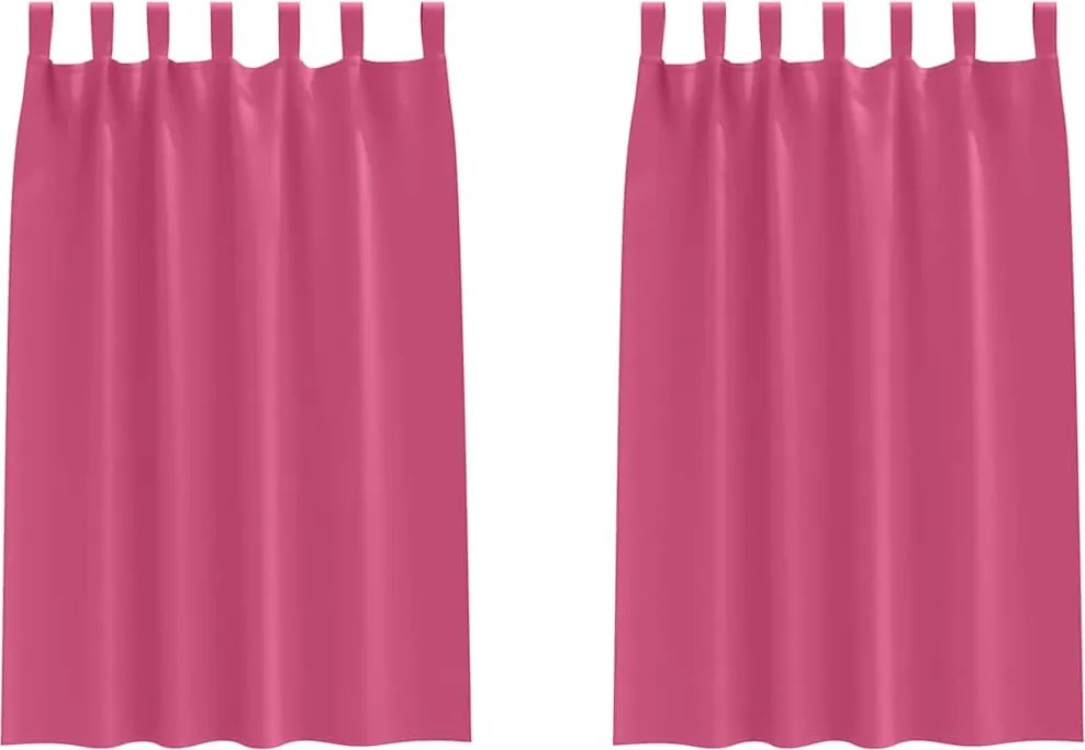 vidaXL Fekete Függöny Gyűrűkkel 2 pcs Élénk rózsaszín 175 x 140 cm