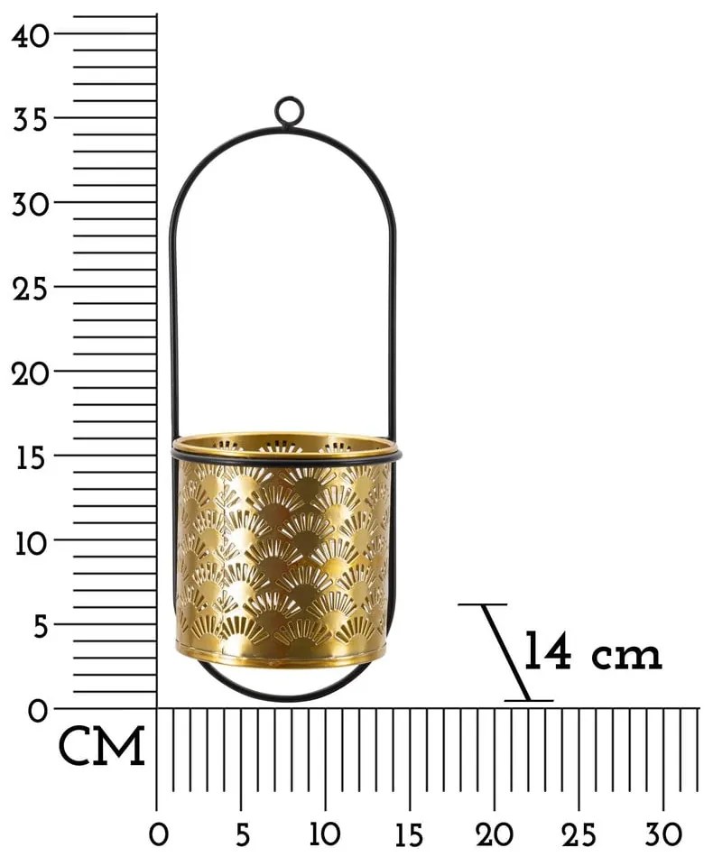 Fém fali függő virágcserép tartó ø 14 cm (magasság 37 cm) Hong – Mauro Ferretti