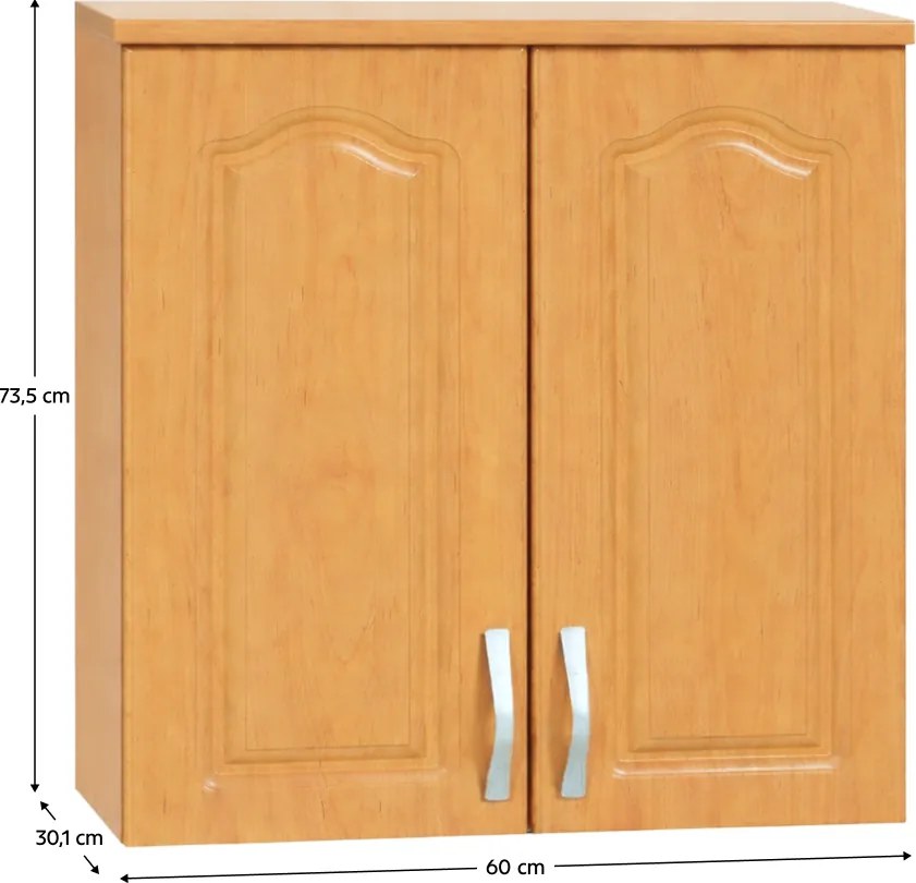 Konyhaszekrény, felső,  éger LORA MDF NEW KLASIK W60/735