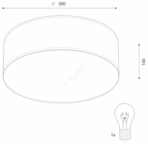 SIRJA mennyezeti lámpa 1xE27/60W/230V, 35 cm átmérő, krém színű