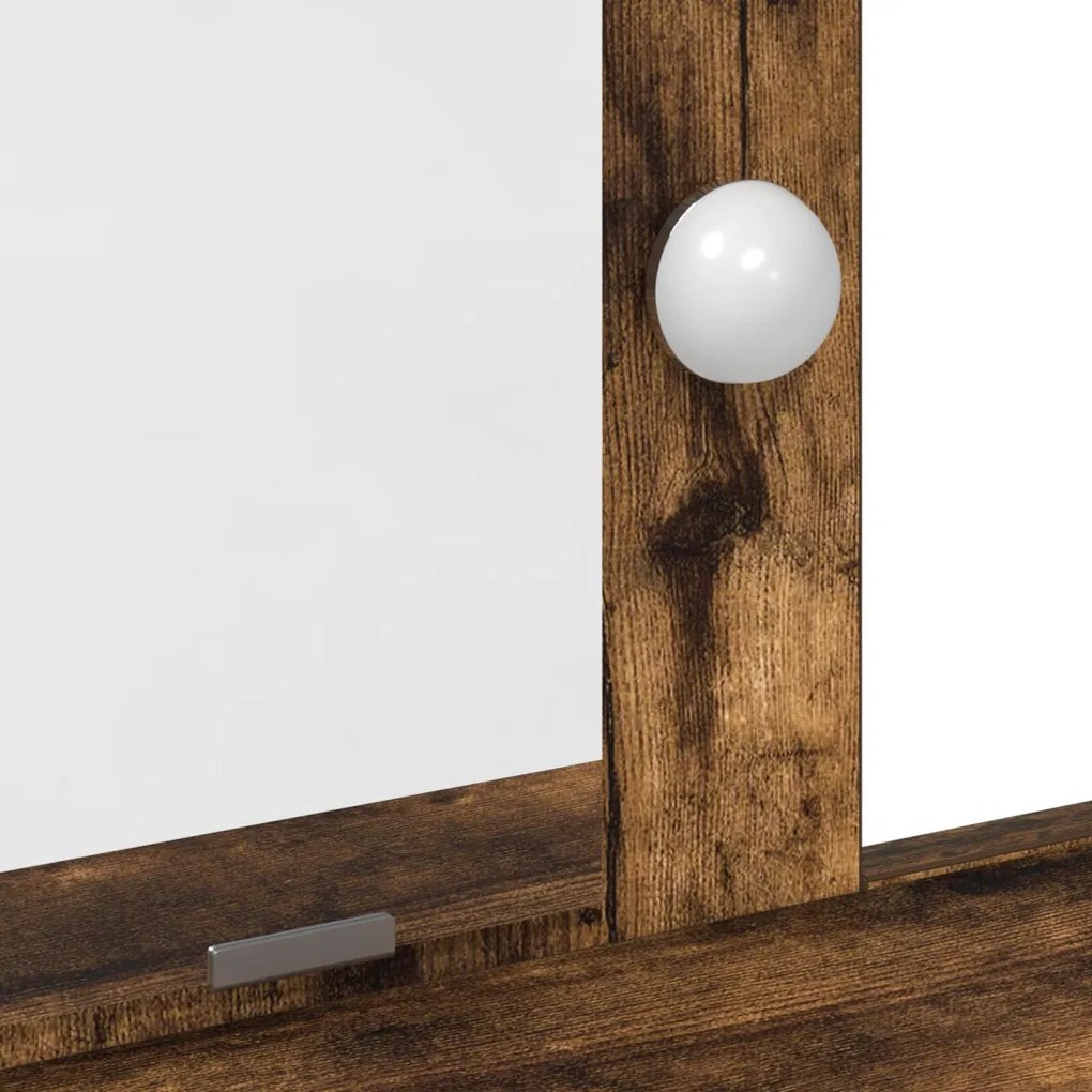 LED-es tükör Füstölt tölgyből 79x41x140 cm