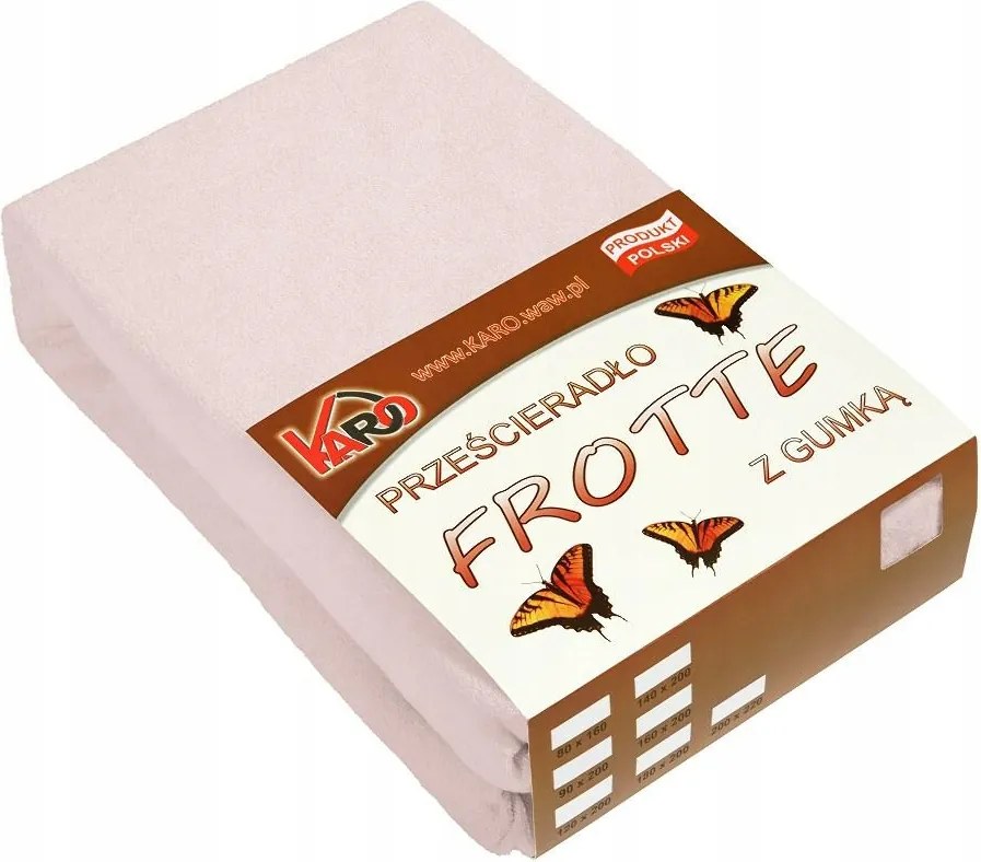 Gumis frottír lepedő 80x160 rózsaszín púderszínű Karo