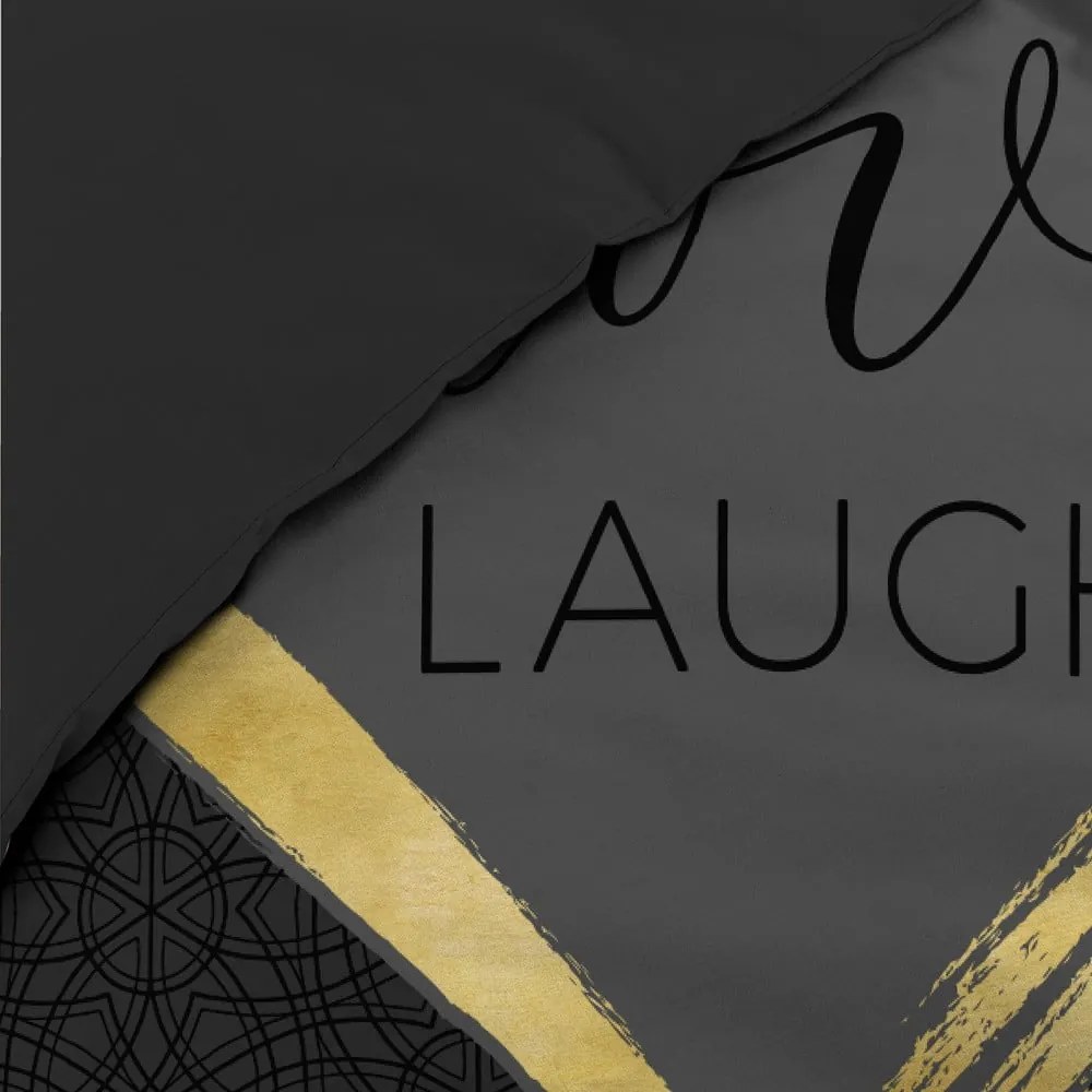 Fekete kétszemélyes pamut ágyneműhuzat 200x200 cm Crazy Love – douceur d'intérieur