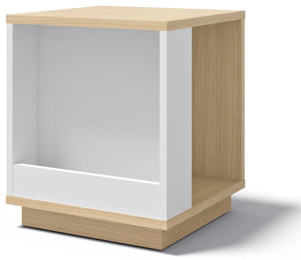 Tárolóasztal tölgyfa dekorral 40x40 cm Ella - TemaHome