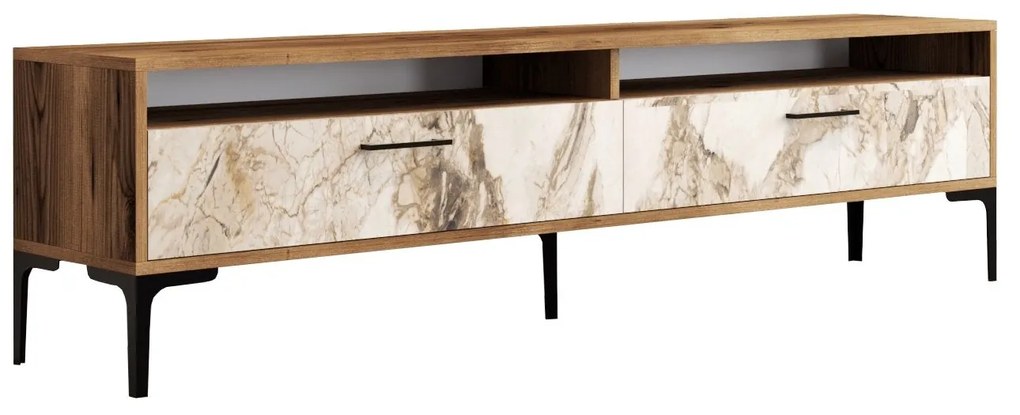 TV szekrény Istanbul 2 - Diós Fehér Marble
