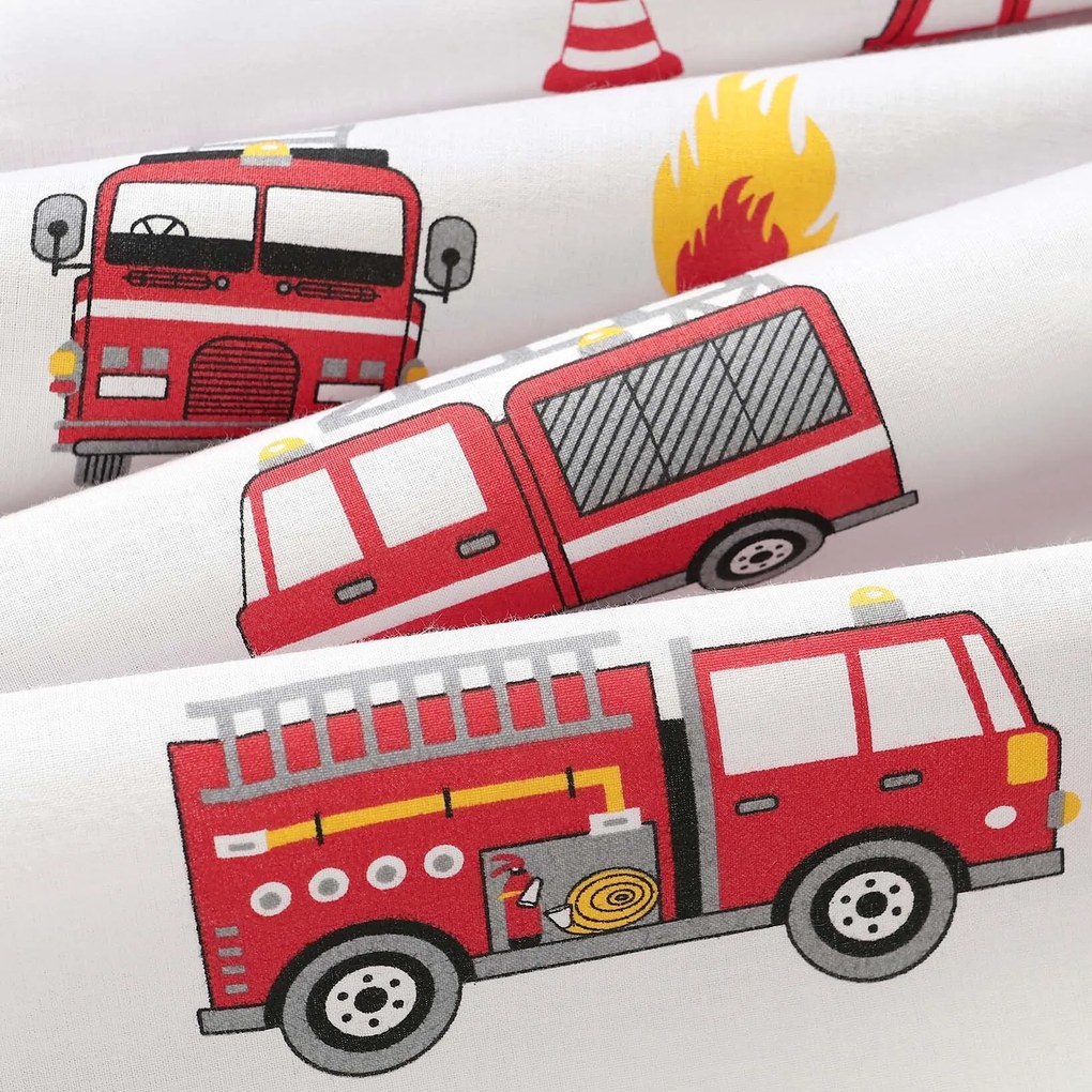 Goldea gyermek pamut párnahuzat - tűzoltóautók 45 x 45 cm