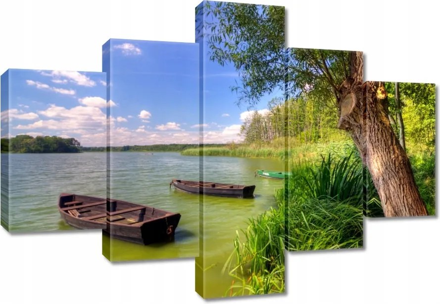 Vászonkép 100x70 Csónak tó Tájkép