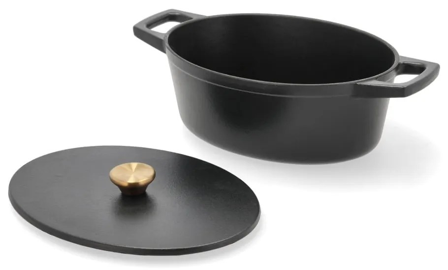 Indukciós tűzhelyhez alkalmas öntöttvas edény fedővel 3,8 l – Holm