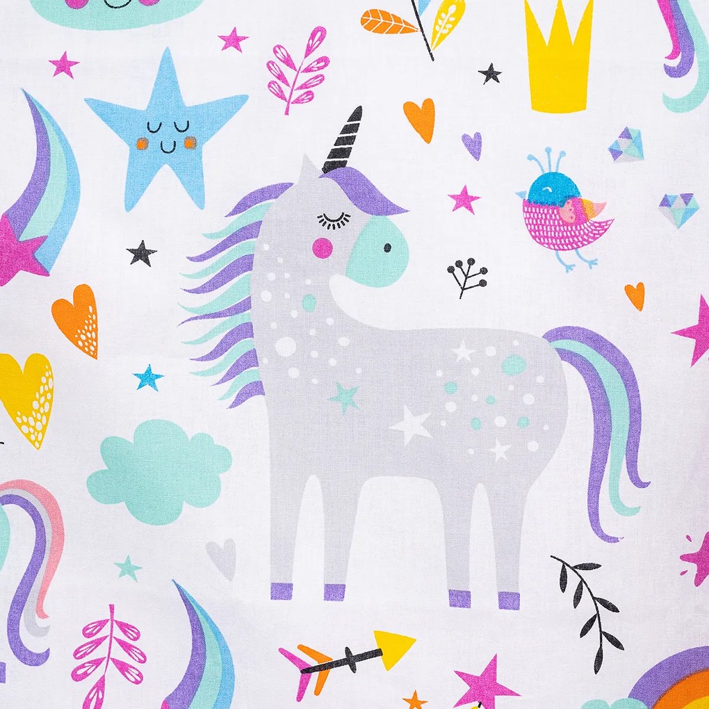 4Home Unicorns gyerek pamut ágyneműhuzat kiságyba, 100 x 135 cm, 40 x 60 cm