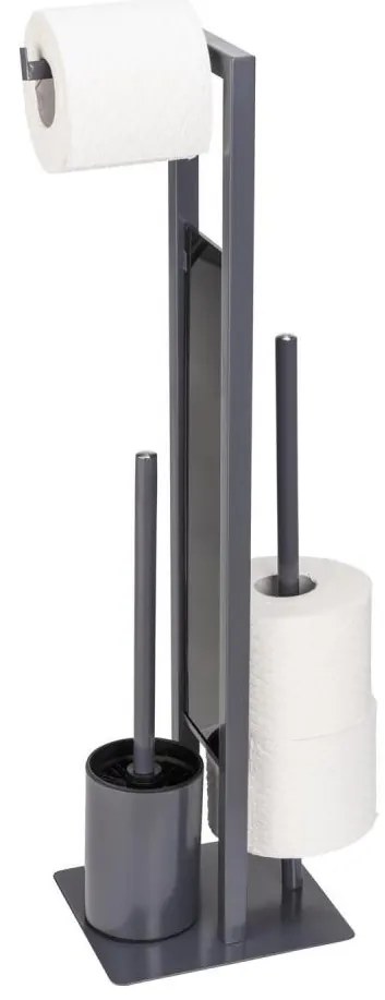 WENKO 25552100 - WC-kefe RIVALTA 18x70 cm szürke/fekete