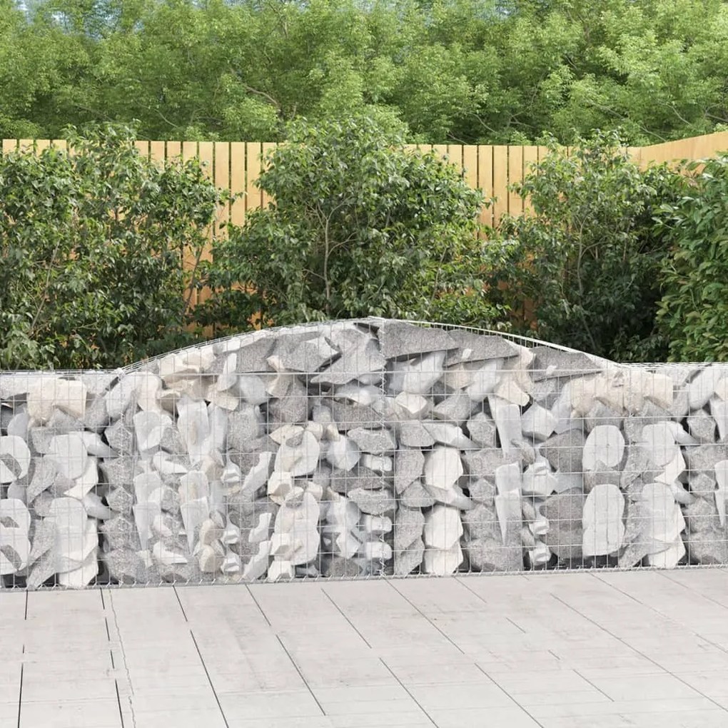 6 db íves horganyzott vas gabion kosár 400x30x100/120 cm