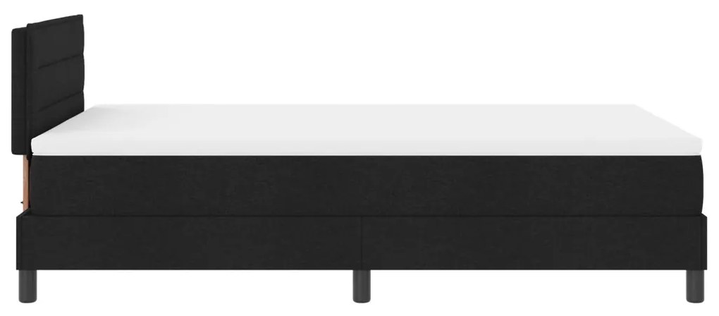Box Spring Ágy Matraccal és LED Fekete 120x190 cm Szövet