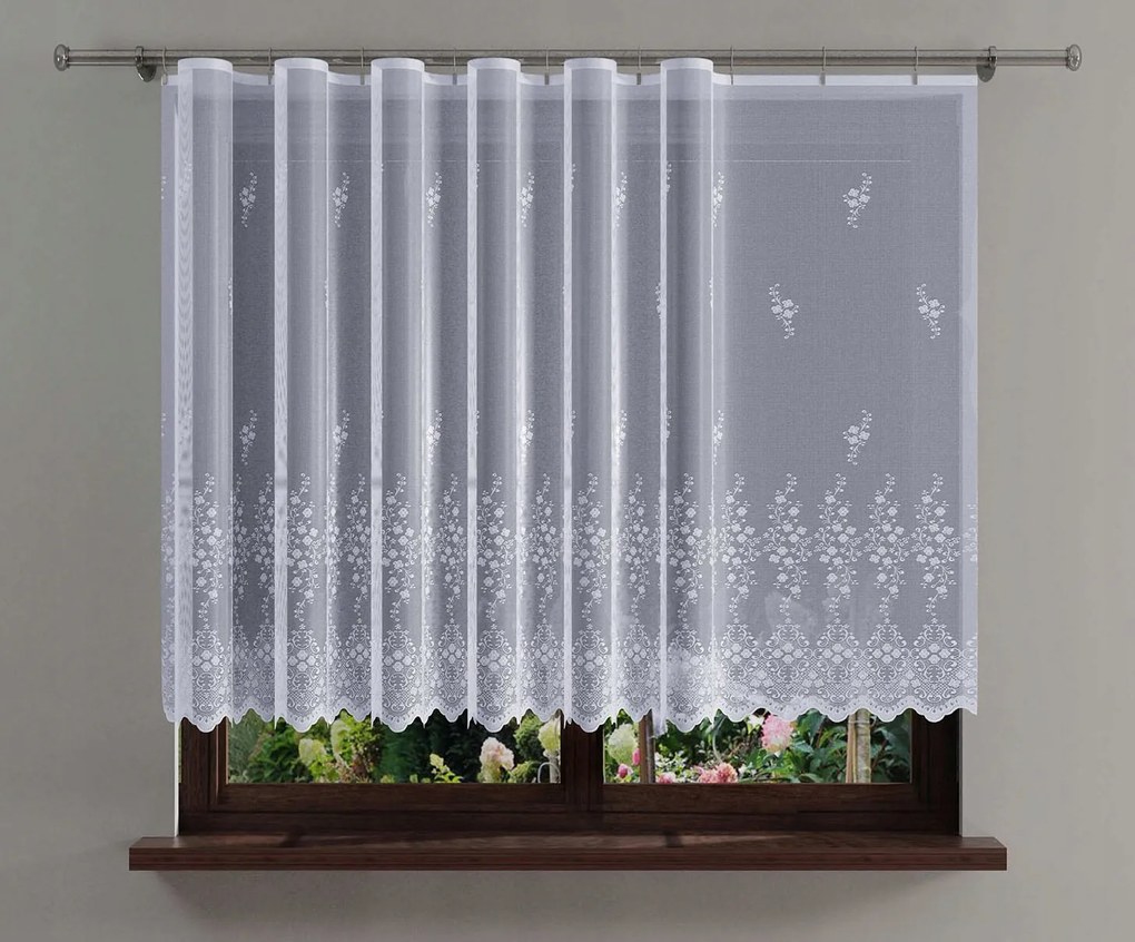 Mg Függöny jacquard 772/18 Fehér 350X150cm Kész Szalaggal K