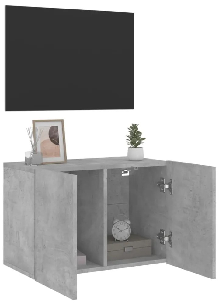 betonszürke falra szerelhető TV-szekrény 60 x 30 x 41 cm