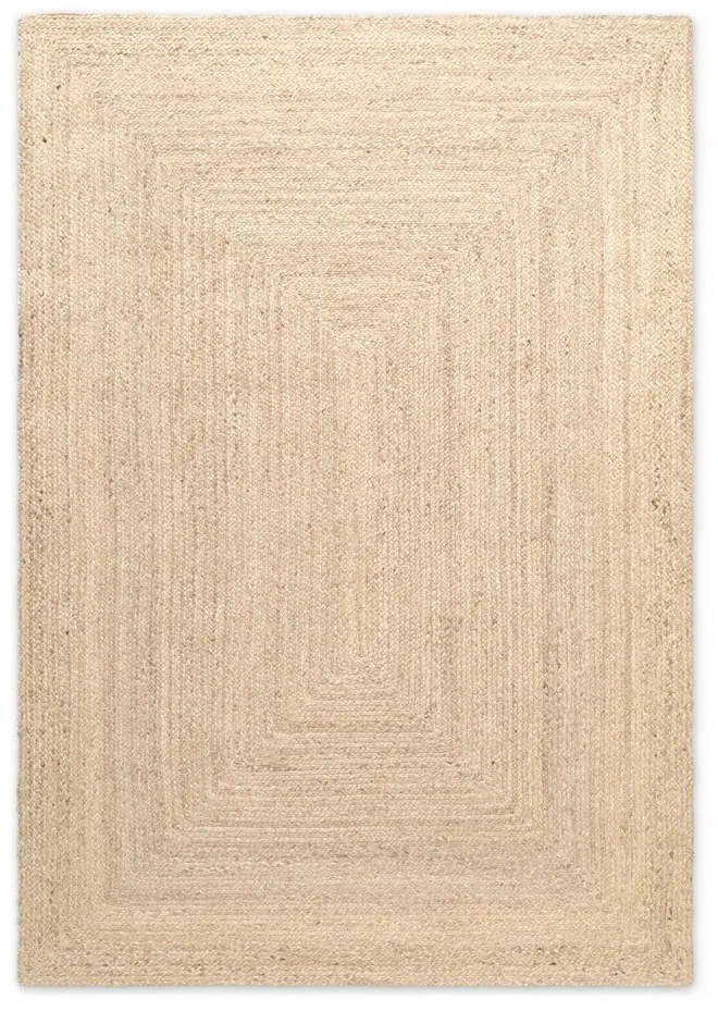 Világos natúr színű kétoldalas kézi szövésű juta szőnyeg 60x90 cm Sharmila Natural White – Hanse Home