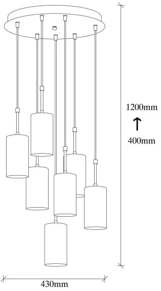 Csillár zsinóron KEM 7xE27/40W/230V