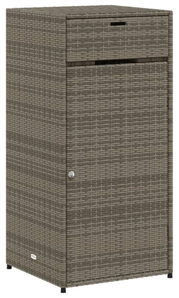 szürke polyrattan kerti tárolószekrény 55 x 55 x 111 cm