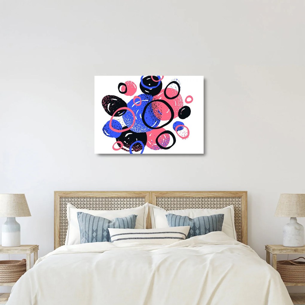 Kép - Motívum élénk színű körökkel (üvegen) (70x50 cm)