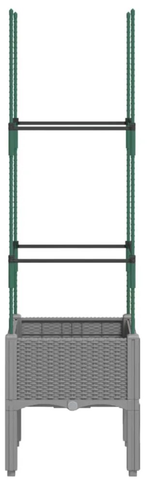 világosszürke PP rácsos kerti ültetőláda 40 x 40 x 142,5 cm