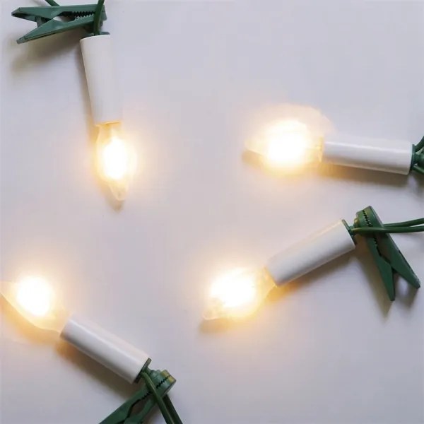 Hosszabbító LED kültéri lánc FELICIA FILAMENT 20xE10 14m átlátszó/meleg fehér IP44