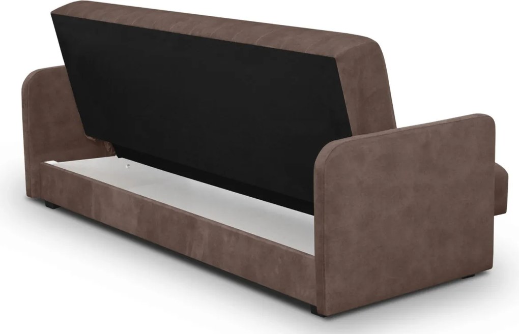 Porto ágyazható kanapé barna színben, bársony kárpittal