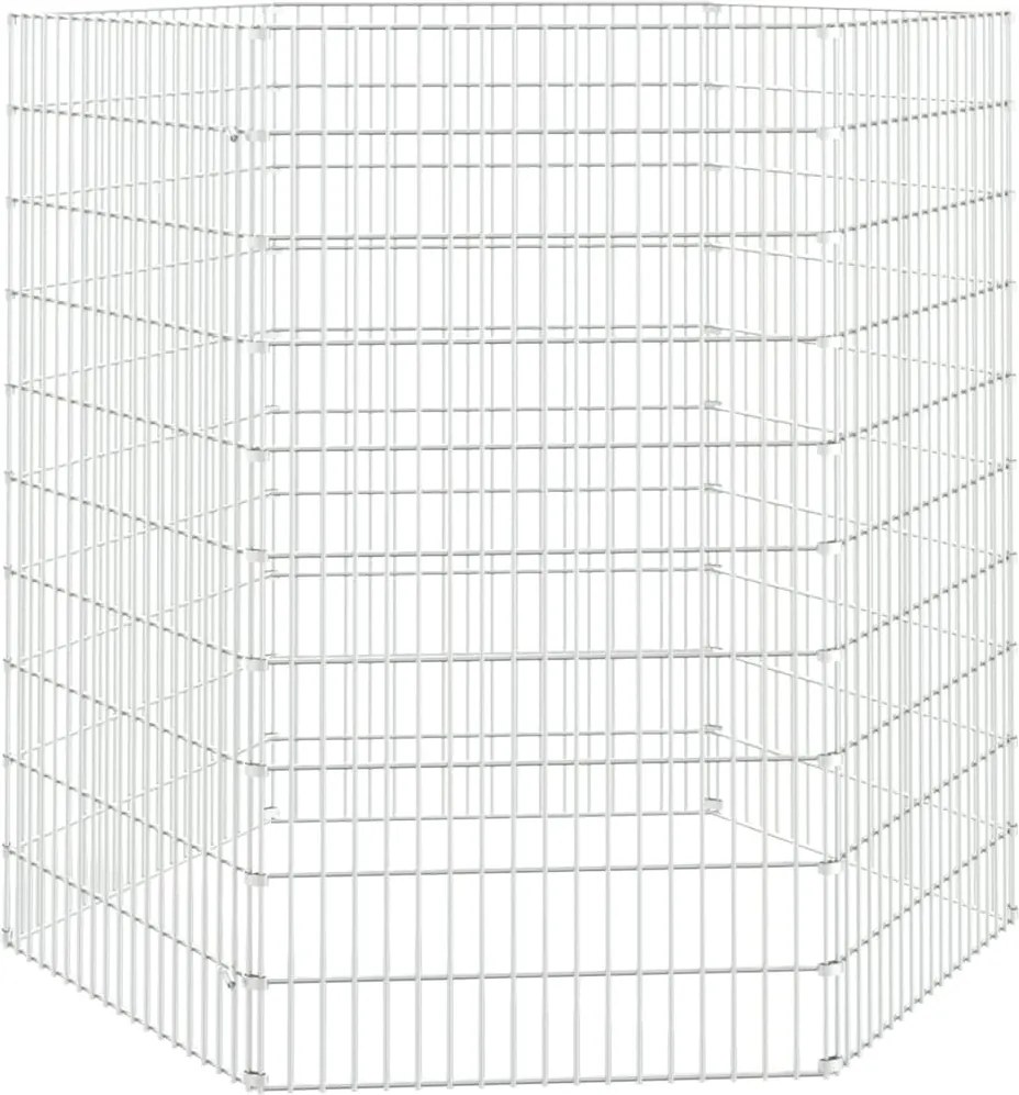 vidaXL 6 paneles horganyzott vas szabadon álló állatketrec 54 x 100 cm