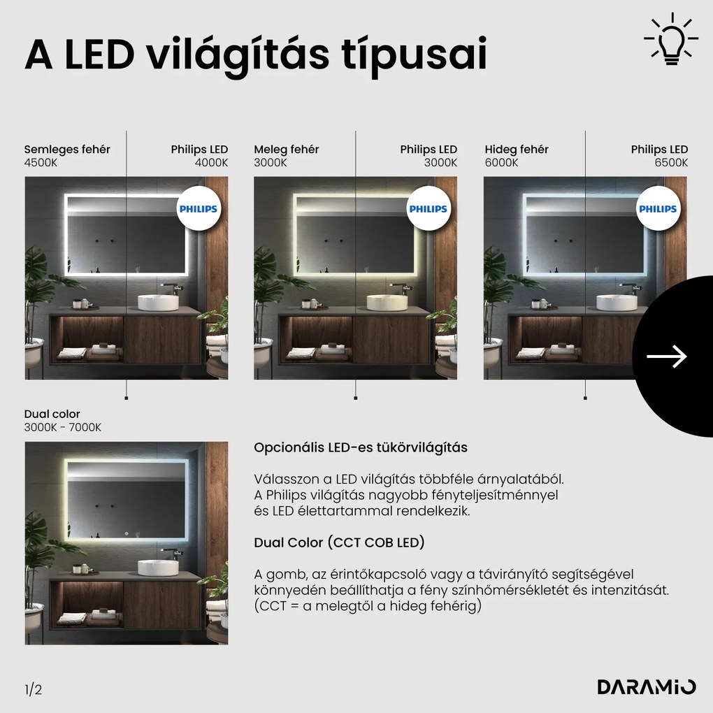 Tükör LED világítással F1