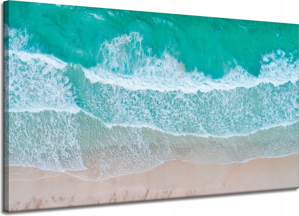 Vászonkép Tenger Hullámok Víz Tengerpart 120x70 cm Ideális ajándék