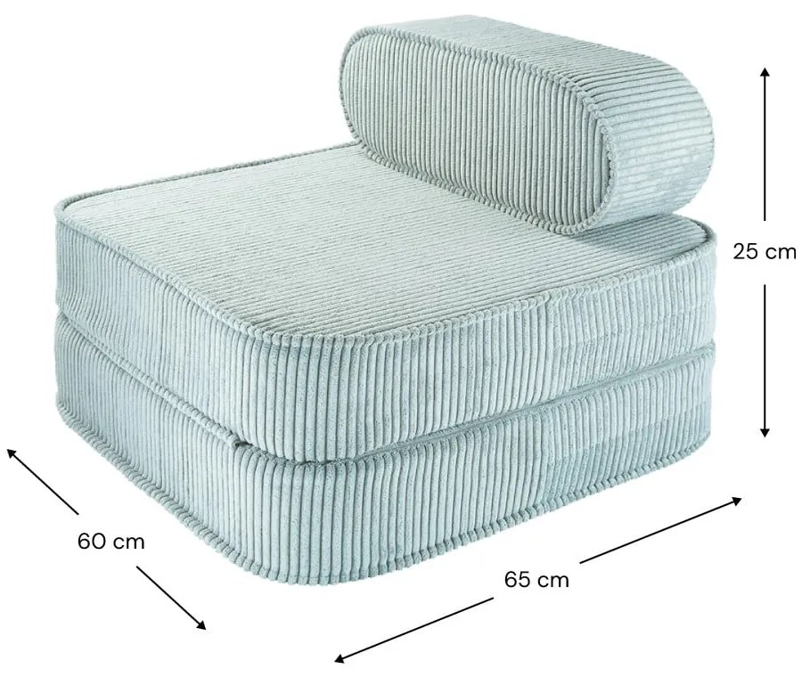 Mentazöld kordbársony gyerek fotel Flip – Wigiwama