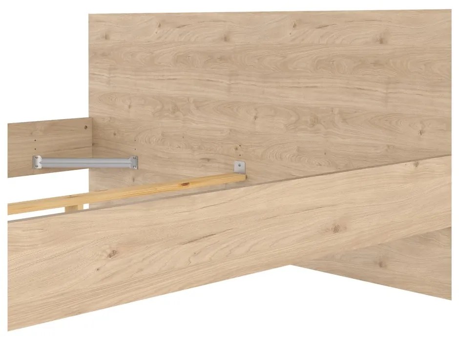 Natúr színű franciaágy ágyrács nélkül 180x200 cm tölgyfa dekorral Naia – Tvilum
