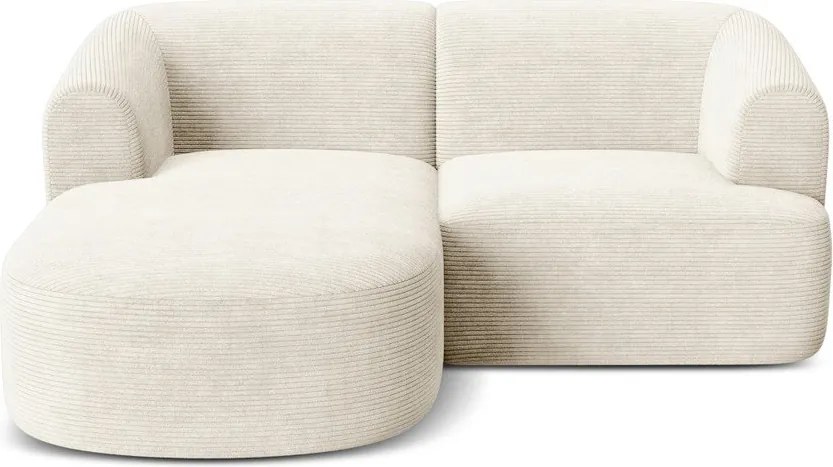 Bézs kordbársony sarokkanapé (bal oldali-heverő résszel) Campi – Cosmopolitan Design