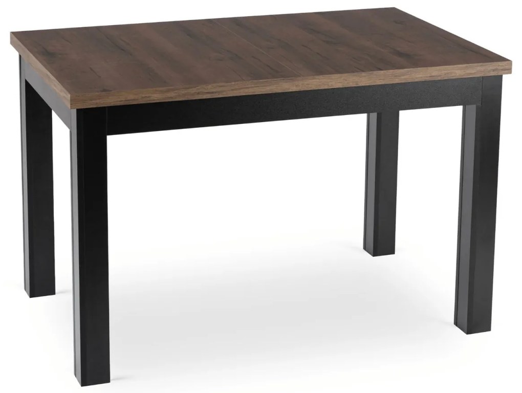 Bővíthető Étkezőasztal Dió/Fekete Színben. SKUBI 120–160 cm
