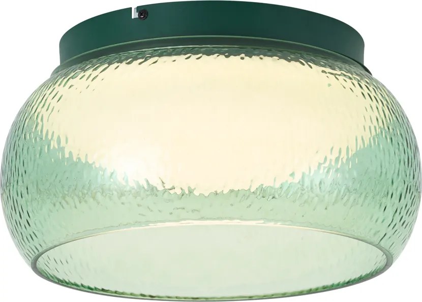 Art Deco mennyezeti lámpa zöld üveggel, beépített LED-del, 3 fokozatban szabályozható - Thimble