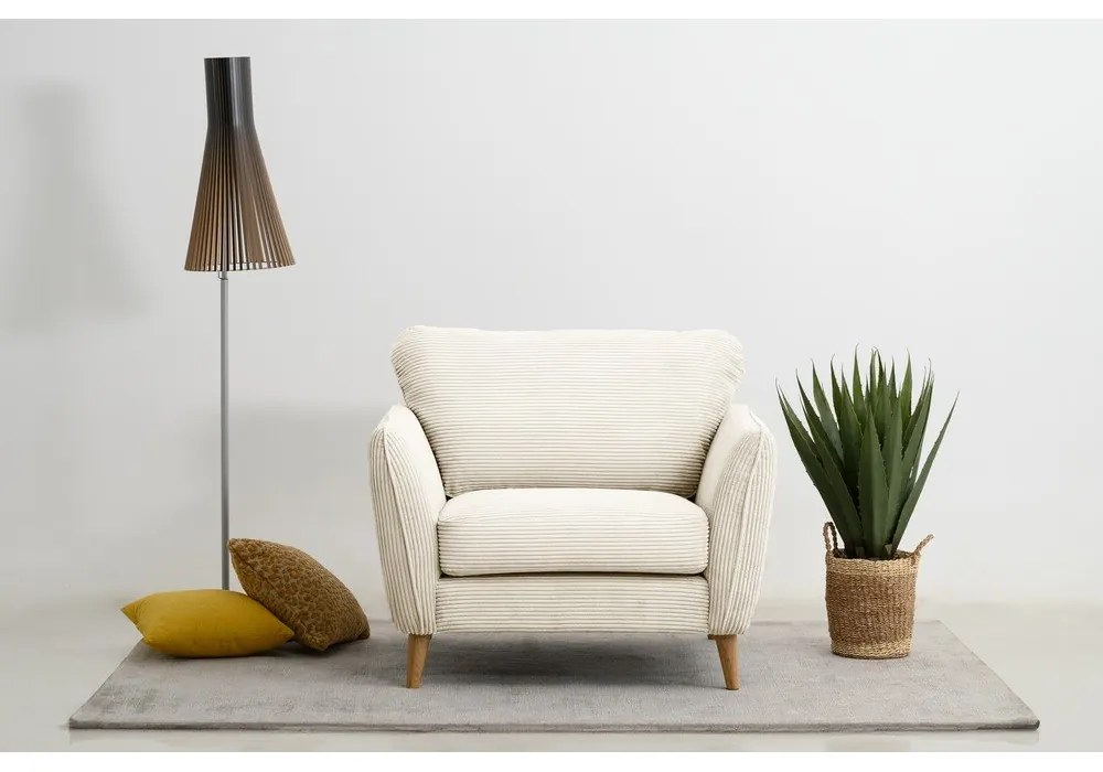 Fehér kordbársony fotel Paris – Scandic