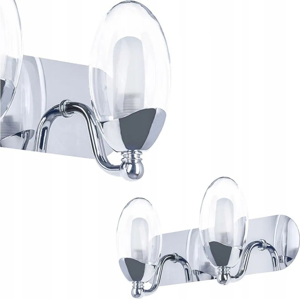 Clement átlátszó dupla fürdőszobai fali lámpa