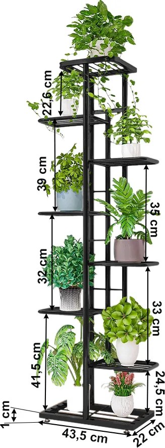 Fém virágállvány, sötétszürke, BAMIR TYP 4