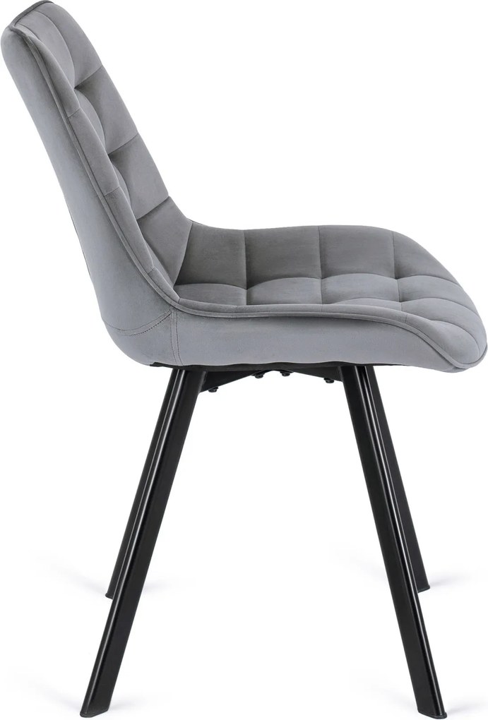 Krzesło RICK Szare Welurowe