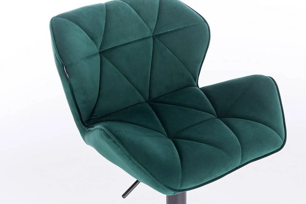 HR111W Sötétzöld modern velúr szék fekete lábbal