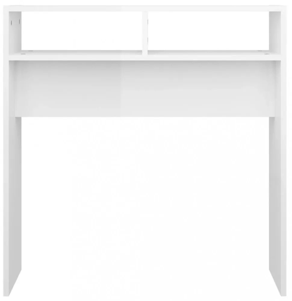 magasfényű fehér forgácslap tálalóasztal 78 x 30 x 80 cm