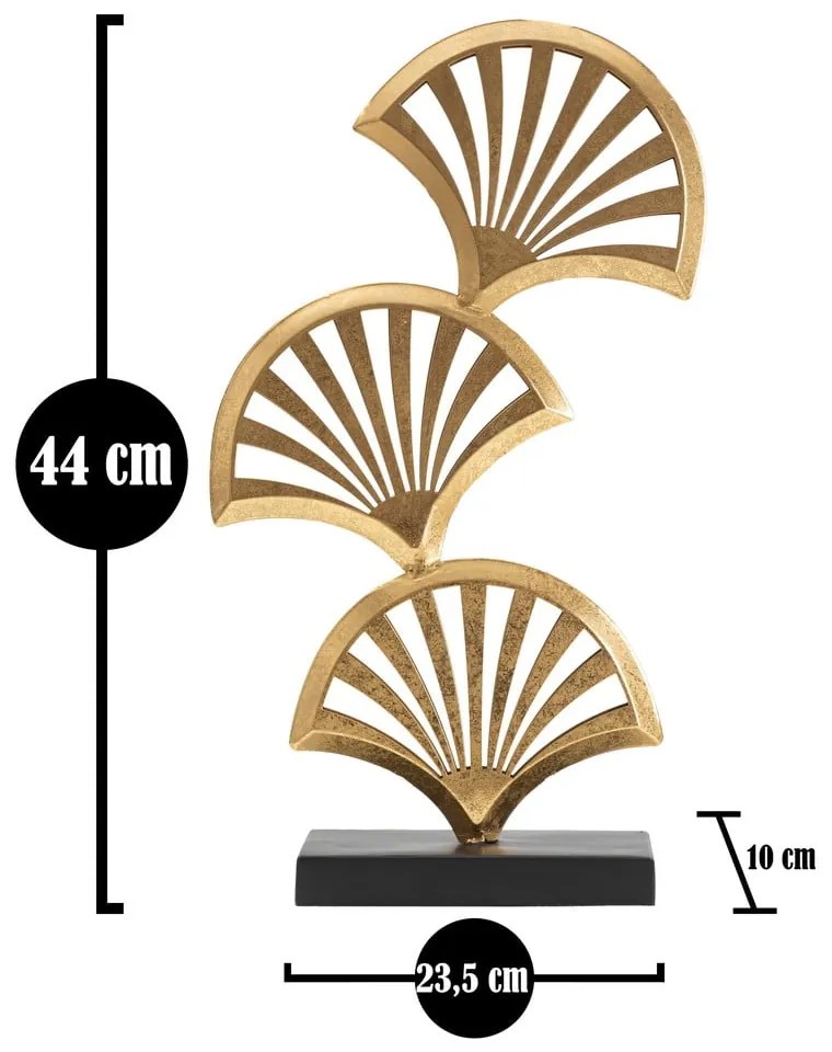 Triple Leaf fém szobor aranyszínű dekorral - Mauro Ferretti
