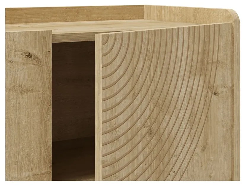 Natúr színű komód tölgyfa dekorral 180x80x40 cm Daira – Marckeric