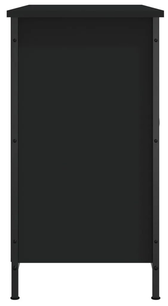 fekete szerelt fa TV-szekrény 100x35x65 cm